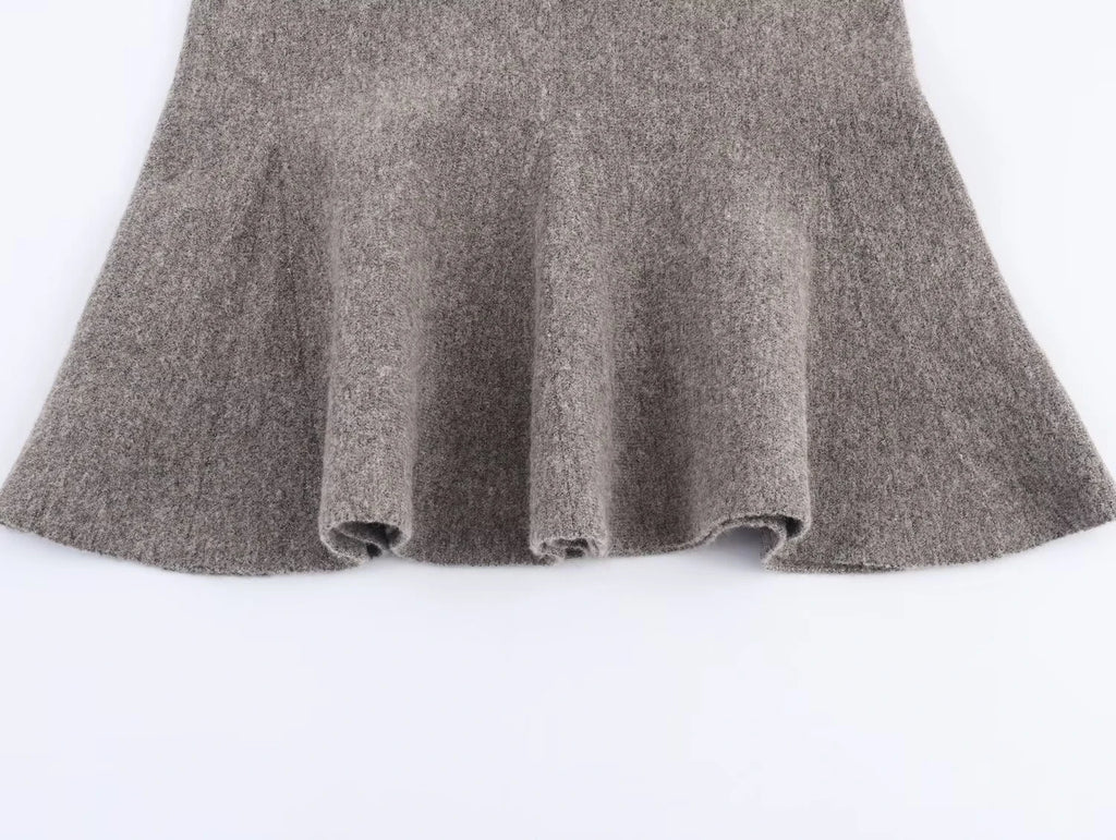 short knitted jacket half skirt set