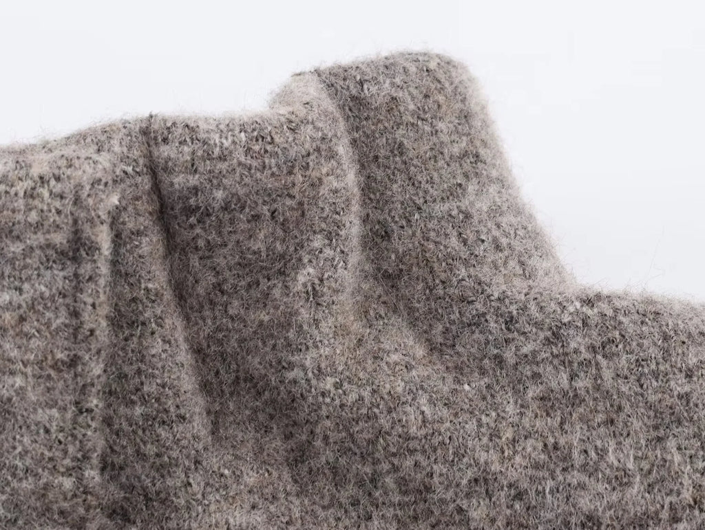 short knitted jacket half skirt set